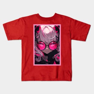 Aesthetic Anime Girl Pink Rosa Black | Quality Aesthetic Anime Design | Premium Chibi Manga Anime Art Kids T-Shirt